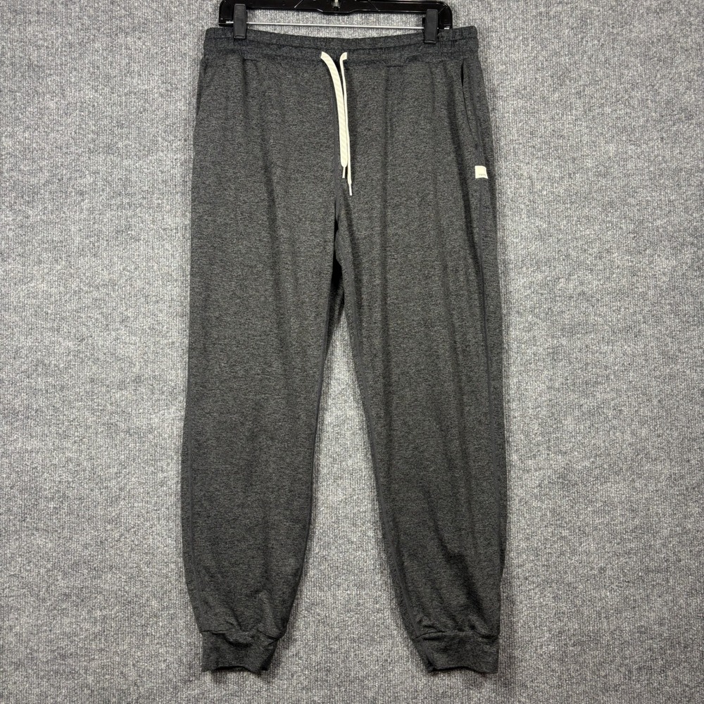 Vuori Performance Jogger Pants Womens Large Charcoal Heather Gray Stretch Knit